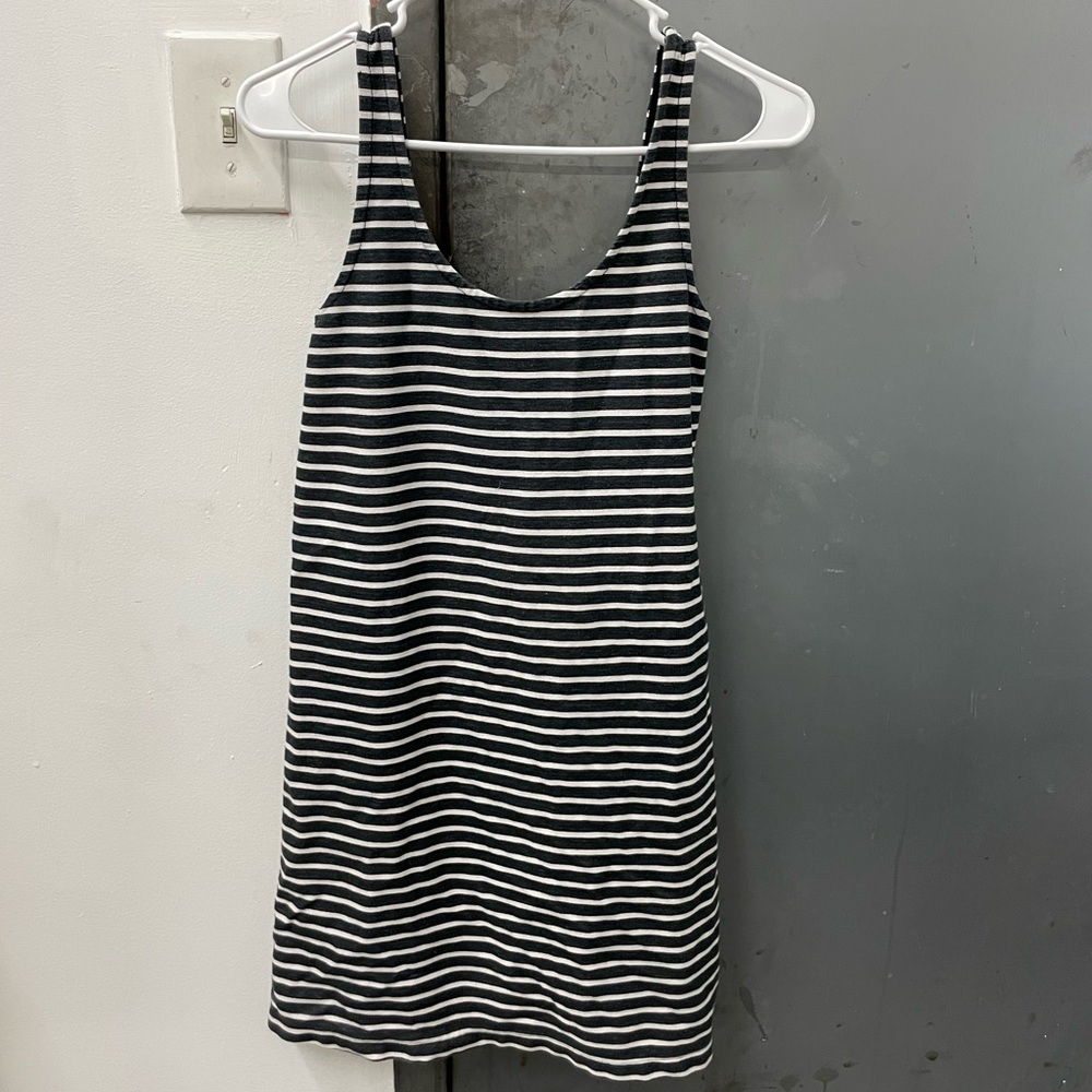 madewell striped tank top dress
